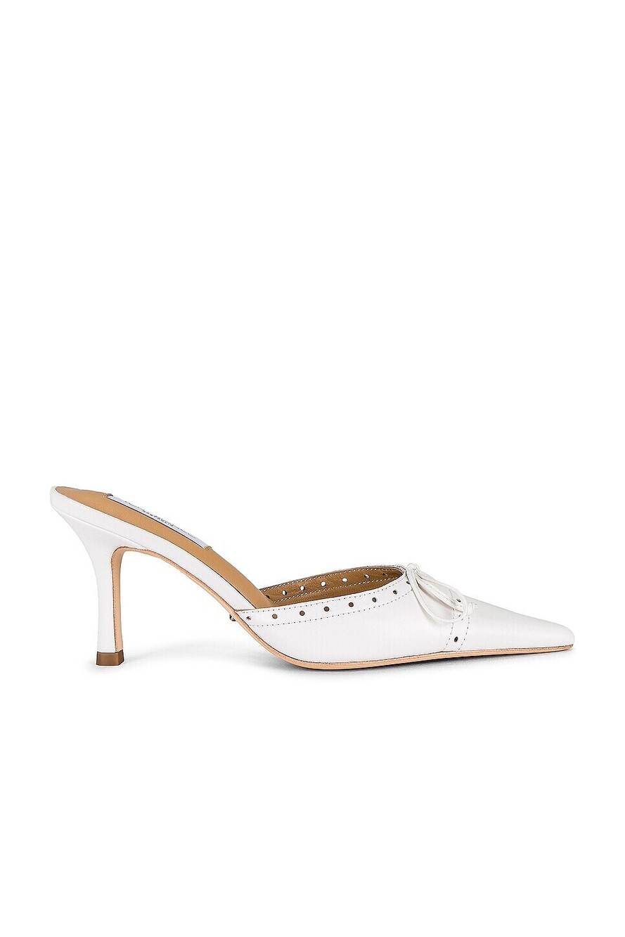 Tony Bianco Scooter Heel in White Nappa leather mid heel pointed toe slip-on